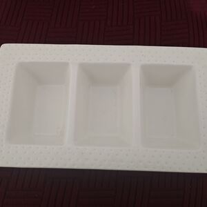 White Rectangular Divided Serving Dish